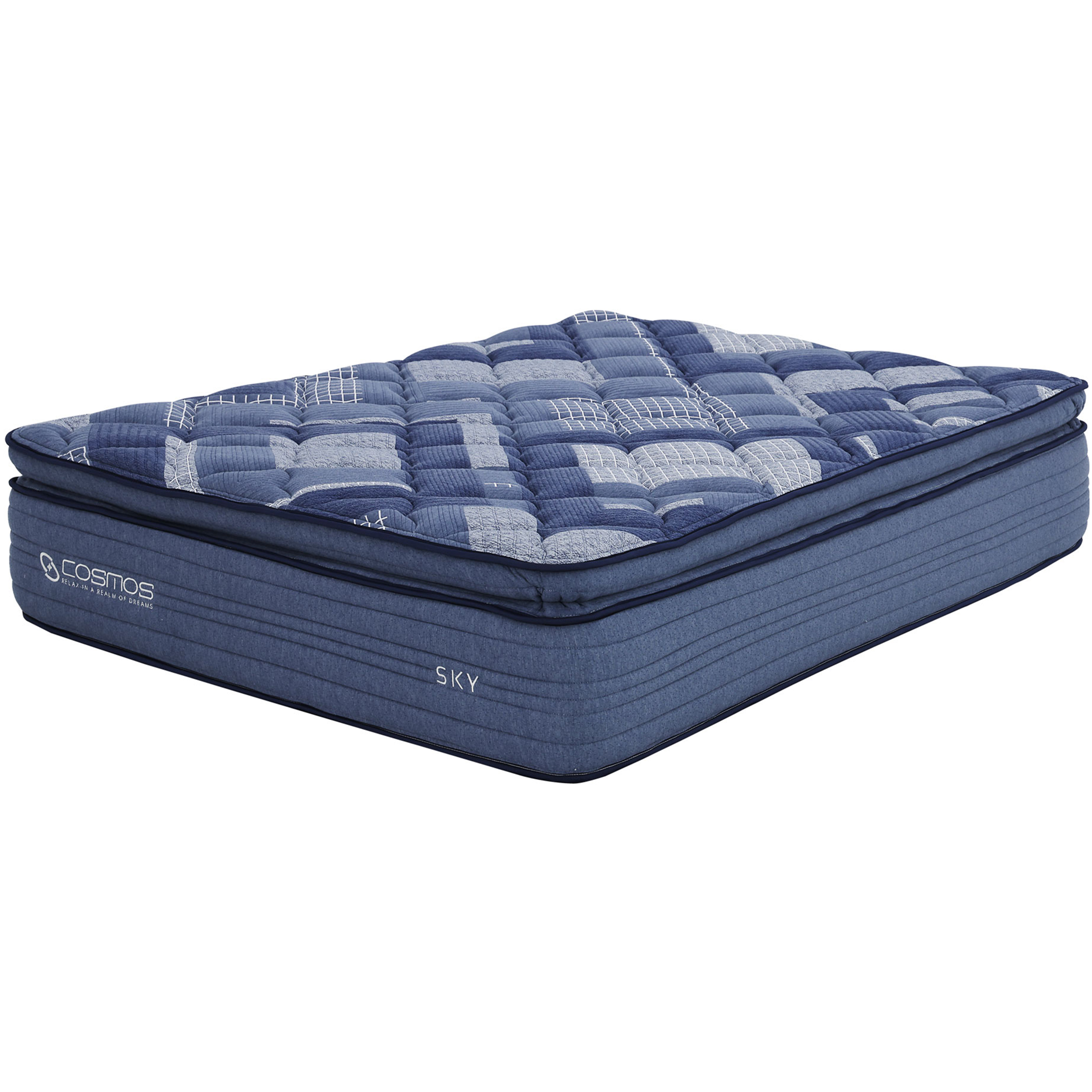 JERFIT 14 Inch King Size Mattress, Blue Multi Color Pocket Spring Hybrid Mattress with Memory Foam for Motion Isolation Pressure Relief, CertiPUR-US Certified, Roll-Packed for Easy Setup