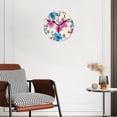 thumbnail image 2 of 12 Inch Wall Clock Battery Operated Silent Clock Decorative for Office, Kitchen, Outdoor, Living Room，Flower Beautiful and Blue Floral Bouquets Delicate, 2 of 4