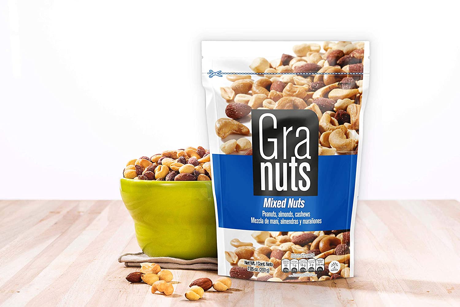 Granuts Mixed Nuts, 7.05 oz – Almonds, Peanuts & Cashews Trail Mix