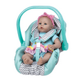 thumbnail image 5 of Adora Creative Zig Zag Baby Doll Car Seat Carrier Removable Cover, Machine Washable and Fits Most Dolls & Plush Animals Up To 20”, Birthday Gift For Children Ages 2 And Up - Green Mint (Green Handle), 5 of 6