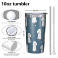 thumbnail image 4 of Poodle Dog and Footprint 10oz Tumblers Stainless Steel Tumbler with Lid and Straw,Vacuum Insulated Double Wall Travel Tumbler Cups with Cleaning Brush for Coffee, Tea, 4 of 4