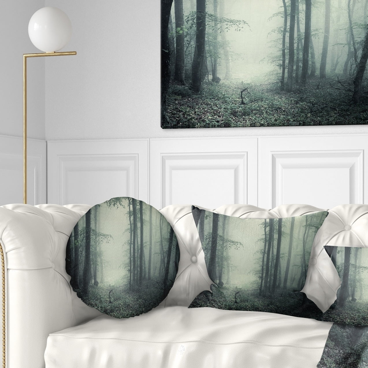Design Art Designart Trail Through Dark Forest Landscape Photo Throw Pillow Walmart Com Walmart Com