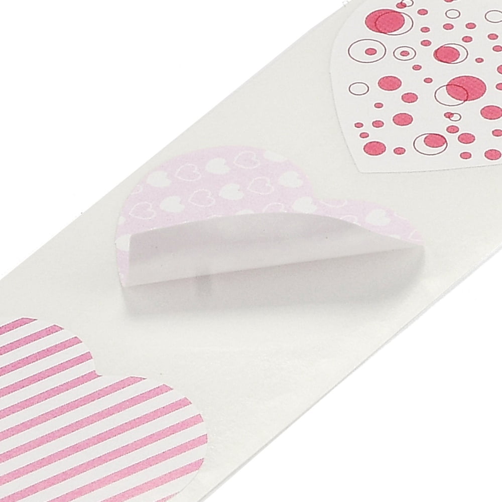10rolls Self Adhesive Paper Stickers Heart Sticker Labels Gift Tag Stickers Heart Pattern 2.5x0.1cm 500pc/roll