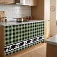 thumbnail image 4 of Sage Green Black Cabinet Curtain 28"W x 51"L, Farmhouse Vintage Bear Buffalo Plaid Dust-Proof Privacy Curtain for Closet Shelves Self Adhesive, Sink Skirt for Bathroom Vanity Kitchen Laundry Room, 4 of 9