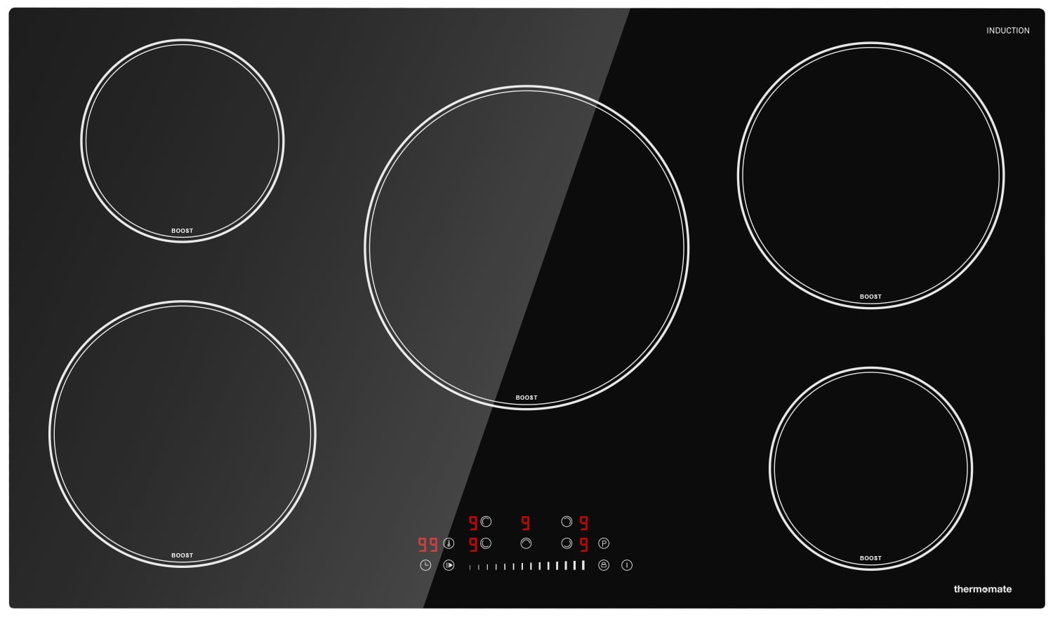 36 Inch Induction Cooktop, thermomate Builtin Electric Stove Top, 240V Electric Smoothtop with