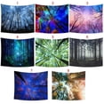 thumbnail image 6 of Pretty Comy Tapestry Forest and Starry Printed Tapestry Polyester Fabric Wall Hanging Decor Mural Beach Towel Bedspread Picnic Blanket, 6 of 6