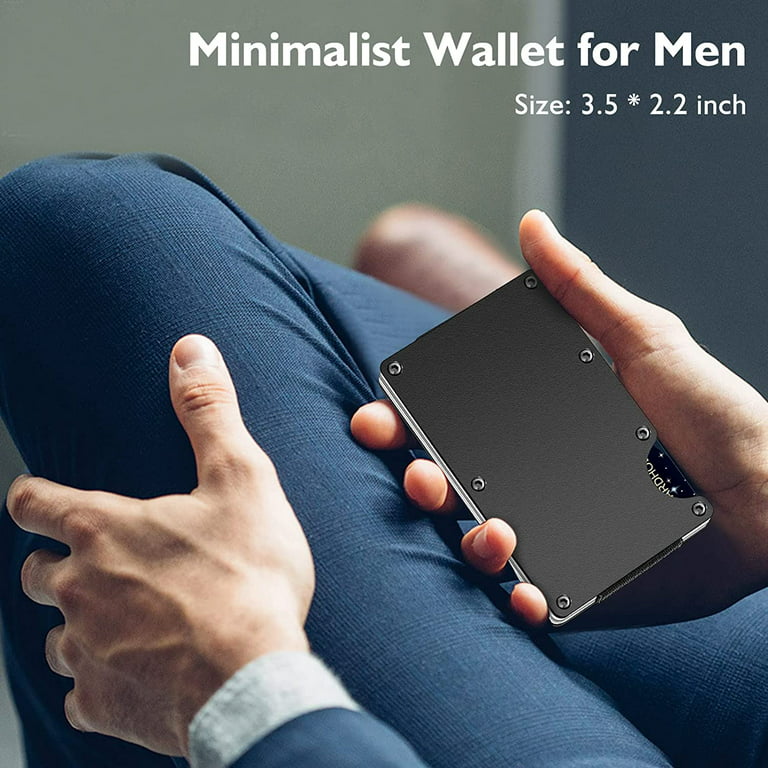 Minimalist Aluminum Money Clip Wallet - Men's Slim Rfid Metal Card
