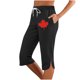 thumbnail image 1 of Pantalones capri de lino para mujer 2025: cintura con cordón, bolsillos estampados, largo cropped para ropa informal y de resort., 1 of 3