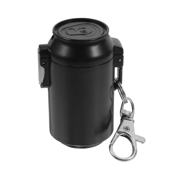 MLINS Portable Cigarette Ashtray with Lid for Outdoor Use Large Capacity Black Plastic 4.5 Inches