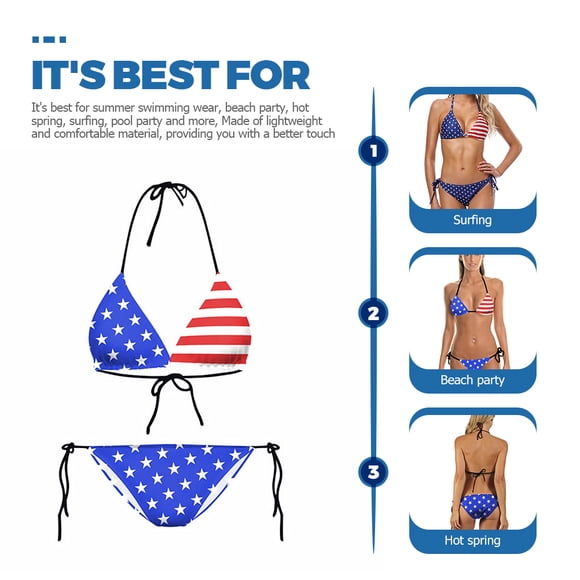 unbranded 1Jgo Bikini Femenino Con Patrón Exclusivo Y Ajustable Para Actividades Acuáticas