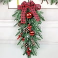 thumbnail image 5 of 21.6 In Artificial Christmas Teardrop Swag Wreath - Pine Swag with Bowknot, Berries & Pinecone, Christmas Wreath, Greenery Cedar Drop Wreath, for Door Wall Fireplace, 5 of 9