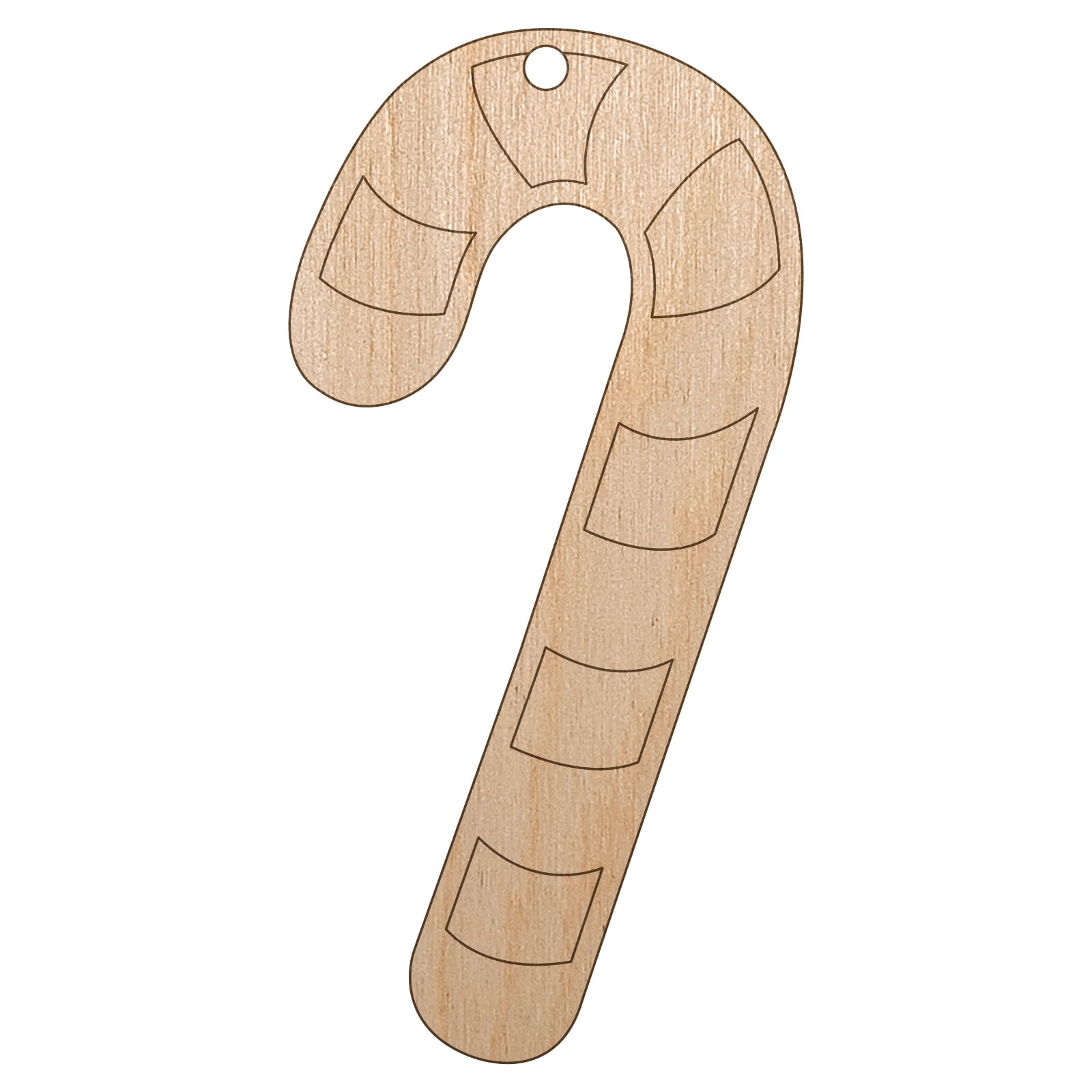 Candy Cane Christmas Wood Holiday Christmas Tree Ornament Unfinished