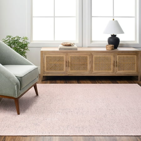 Artistic Wavers Quebec Machine Washable Area Rug, 5'3" x 7', Dusty Pink