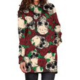 thumbnail image 2 of Sudadera con capucha de manga larga con capucha para mujer Vestidos con estampado floral de calavera de bolsillo Fridja  nbo103, 2 of 5