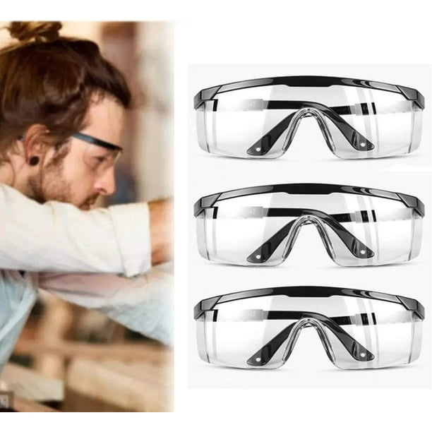 3 Gafas de protección antivaho y UV Gafas y antiarañazos para lugares de trabajo, construcción, bricolaje, laboratorio, soldadura, química, uso personal Cómodas de llevar