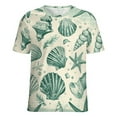 thumbnail image 5 of Beach Seashell Starfish Women's T-Shirt Short Sleeve T Shirts Tops Tee Ladies Loose T, 5 of 6