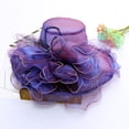 thumbnail image 3 of PMVFHDE Chapeau de Soleil pour Femmes Style Européen Fleur Maille Mode Chapeau Haut de Forme Robe Casquette, 3 of 3