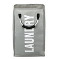 thumbnail image 2 of Kudosale Foldable Canvas Laundry Bag with Handles, Light Gray, 2 of 9