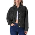 thumbnail image 1 of Chaqueta de mezclilla oversized para mujer INSPIRE CHIC con botones y bolsillos, 1 of 6