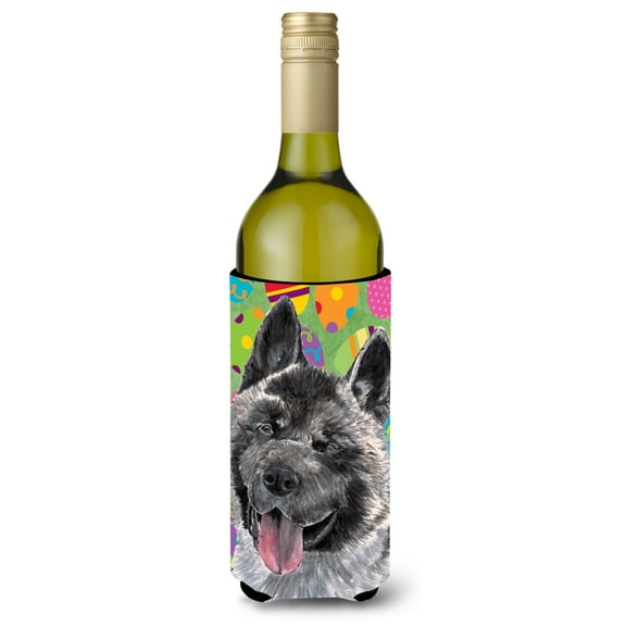 Carolines Treasures SC9488LITERK Akita Easter Eggtravaganza Wine Bottle Hugger Wine Bottle multicolor
