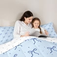 thumbnail image 4 of Erosebridal Dreamy Princess Style Twin Comforter Sets,Blue Cute Bow Tie Bedding Set For Bowknot Lovers, Reversible 2 Pieces, 4 of 7