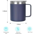 thumbnail image 2 of 12oz Stainless Steel Insulated Coffee Mug with Handle Double Wall Vacuum Travel Mug Tumbler Cup with Sliding Lid Navy Blue, 2 of 6