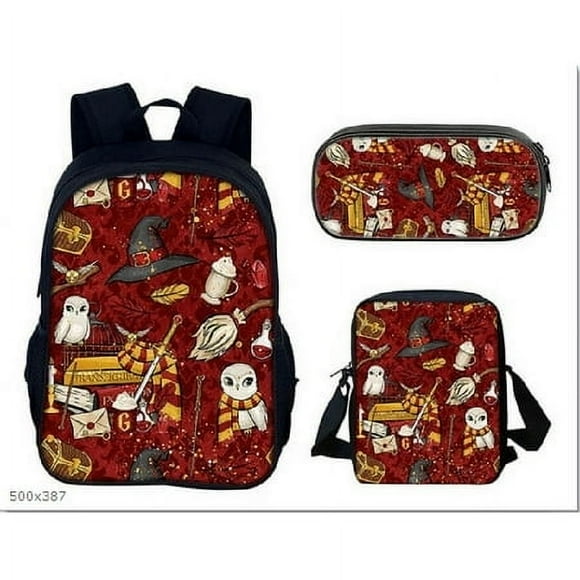 Harry Potter Three-piece Bag, Casual Backpack, Male And Female Student Backpack, Large-capacity Backpack