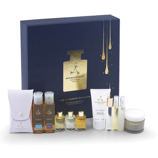 Aromatherapy Associates Nuestros momentos favoritos. Lujosa colección de regalo de aceites para baño y ducha, nieblas, bolas de rodillos y aceite corporal. Elaborado con aceites esenciales premium par