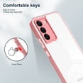 thumbnail image 7 of SaniMore for Samsung Galaxy S22 Case Slim Transparent [Not Yellowing Technology], Rugged PC & TPU Bumpers Built-in Detachable Lens Protector Shockproof Protective Cover, Pink, 7 of 7