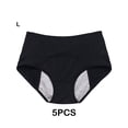 thumbnail image 2 of Minnieouse Bragas protectoras de cintura alta a prueba de fugas, entrepierna de algodón de doble capa para máxima protección, 5 pack/lote Ropa interior Negro L+5 piezas, 2 of 6