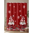 thumbnail image 4 of Boanket Polyester Fabric Red Gnomes Christmas Shower Curtain, Snowflake Xmas Poinsettia Waterproof Bathtub Curtain Bathroom Decor Set with Hooks 72 x 72 Inches,, 4 of 6