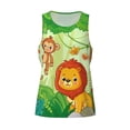 thumbnail image 4 of Easygdp African Animals in the Jungle Men's Tank Top, Sleeveless Muscle T Shirts, Breathable, Quick-Dry, Loose for Gym, Running, Fitness - 3X-Large, 4 of 9