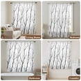 thumbnail image 5 of Black Branches Semi Sheer Curtains Drapes for Living Room,Bedroom,French Doors Window 45 Inches Long,Modern Abstract Art Forest Silhouettes Rod Pocket Chiffon Curtain Drapery Voile Draperies Panel, 5 of 8