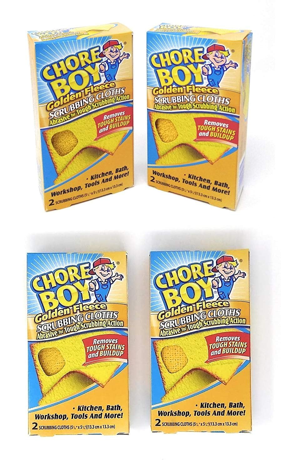Chore Boy Golden Fleece Scrubbing Cloths  2-Units per Pack  4-Pack  Total of 8 Scrubbing Cloths