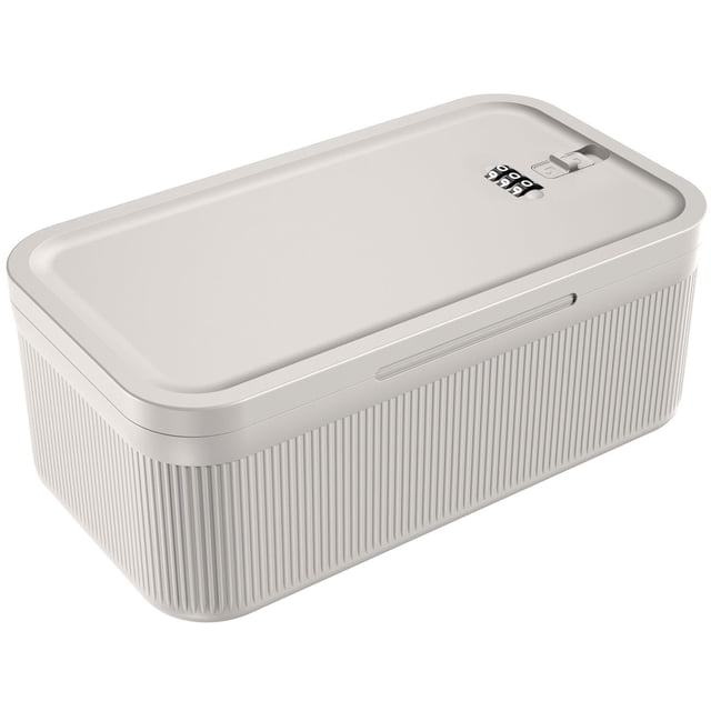 Caja de almacenamiento YSky, combinación con cierre, 23 x 13 x 9 cm, color crema