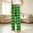 thumbnail image 6 of YUANxueke Plaid Pants for Girls Boys Elastic Waist Straight Leg Comfy Pants with Pockets,Green,13-14 Years, 6 of 6