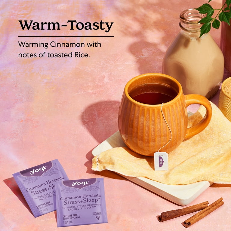 Yogi Cinnamon Horchata Stress + Sleep, Organic Herbal Wellness Tea
