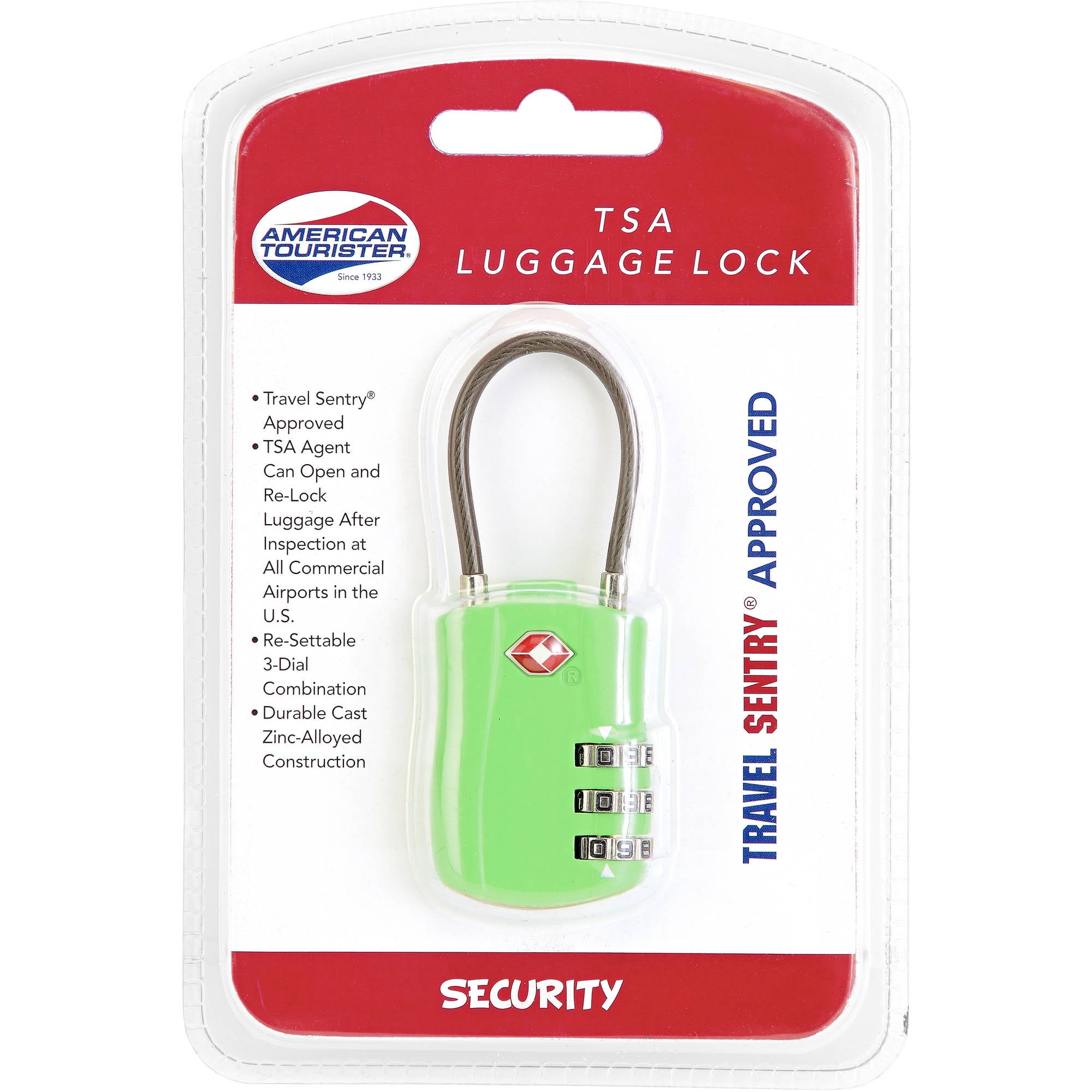 American Tourister 3 Dial Key Security Lock -