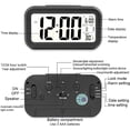 thumbnail image 3 of HLONK Smart Digital Alarm Clock with Date Temperature on Top Battery Operated Rectangle Desk Clock with Night Light, 3 of 3