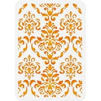Damask Wall Stencil Template 11.7 x 8.3 Inch Reusable Plastic Art Stencil for Painting on Wood Wall Floor Fabric Glass Furniture DIY Home Decor Stencil Craft Drawing Stencil
