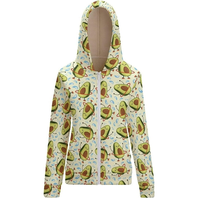 Avocado Doing Exercises with Hula Hoop Women s Full Zip Hooded