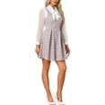 thumbnail image 2 of Vestido de Pinafore A-Line sin mangas de Tweed a cuadros estilo Chic para mujer color rosa, 2 of 6