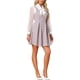 thumbnail image 2 of Vestido de Pinafore A-Line sin mangas de Tweed a cuadros estilo Chic para mujer color rosa, 2 of 6