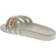 thumbnail image 3 of Liliana Nomi-2 Women Flip Flop Gold Chain Link Slide Slip On Flat Sandal Shoe Slipper White, White, 6, 3 of 4