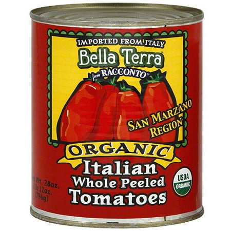 Bella Terra Organic Italian Whole Peeled Tomatoes, 28 oz (Pack of