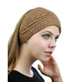 thumbnail image 3 of NYFASHION101 Hand Knitted Furry Flowers Winter Headband Headwrap - NAG325Y, Camel, 3 of 4