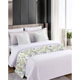 thumbnail image 4 of Xipuska Watercolor Flower Bed Runners for King Size Bed, Decorative Bed Throws for Foot of Bed, Spring Farm Leaf Country Floral Retro Bed Runner Sofa Throw Bedding Scarf Slipcover for Bedroom, 4 of 6
