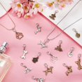 thumbnail image 4 of 1set style Alloy Decoration with Lobster Claw Clasps Dog Paw Print & Bone & Dog Antique Bronze & 27~37mm 8 style 4pcs/style 32pcs/set, 4 of 7