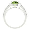 thumbnail image 4 of Halo Engagement Ring for Women - 1.86ct Natural Peridot in 14K White Gold Promise Ring, 4 of 6