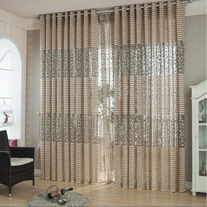 Tulle Door Window Curtain Drape Panel Sheer Scarf Valances Elegant Sheer Voile 